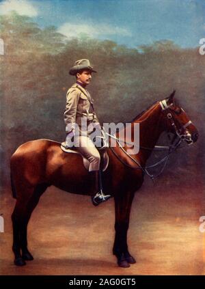 'Officer of the Victoria Mounted Rifles', 1901. The Victoria Mounted Rifles were a regiment of Australian forces who served in the Second Boer War. From &quot;South Africa and the Transvaal War, Vol. VI&quot;, by Louis Creswicke. [T. C. &amp; E. C. Jack, Edinburgh, 1901] Stock Photo