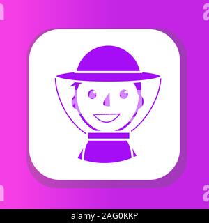 Beekeeper man icon, flat style. Character isolated on white background. Vector illustration, clip-art Stock Vector