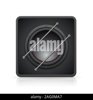 Car subwoofer. Vector illustration Stock Vector