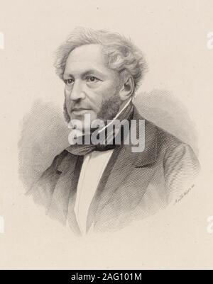 Portrait of pianist and composer Ignaz Moscheles (1794-1870) , c. 1850. Private Collection. Stock Photo