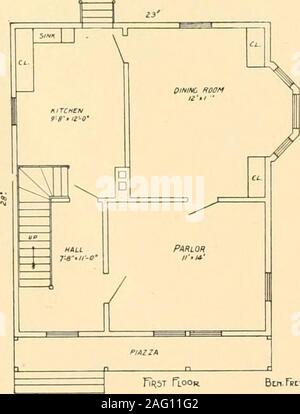 . Building a nation and where to build ideal American homes. NO. 6. JERE. JOHNSON, JR.s NEW $I,200 HOME.. SCCOHD TIooR 38 Stock Photo