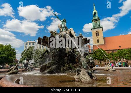 The Neptune Fountain or Neptunbrunnen, Berlin, Germany Stock Photo