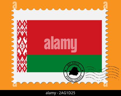 Belarus Flag Postage Stamp Vector illustration Eps 10 Stock Vector
