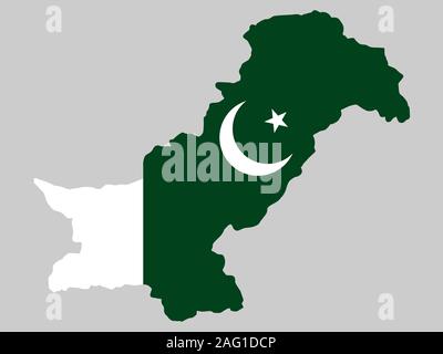 Pakistan Map flag Vector illustration Eps 10 Stock Vector