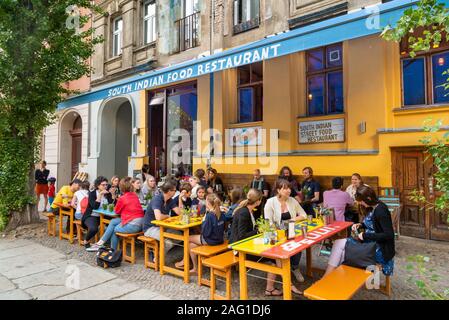 South Indian restaurant in the Prenzlauer Berg district, Berlin, Germany Stock Photo