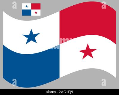 Wave Panama Flag Vector illustration Eps 10 Stock Vector