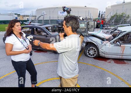 Miami Beach Florida,Miami Beach,High School,Cheat the Reaper,DUI simulated automobile accident,drink drinks beverage beverages drinking,driving,promte Stock Photo