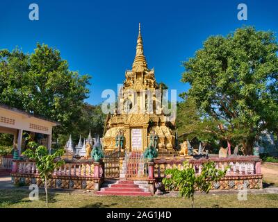 A stupa at a Buddhist Temple near Angkor Wat near Siem Reap in Cambodia. Stock Photo