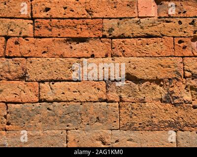 Old, weathered brickwork in Kampot Province, Cambodia Stock Photo