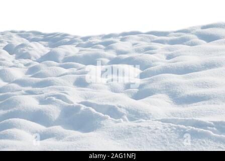 Snow drifts in shades of blue,  isolated on a white background Stock Photo
