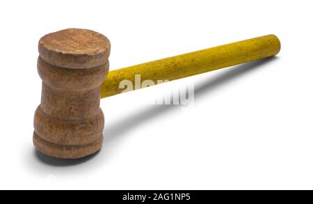 Wooden Toy Mallet Isolated on White Background. Stock Photo
