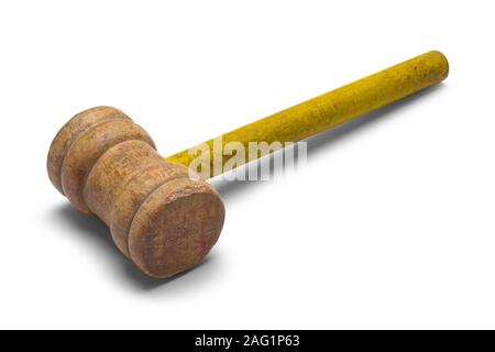 Old Toy Mallet Isolated on White Background. Stock Photo