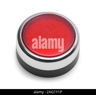 Red Push Button Isolated on White Background. Stock Photo