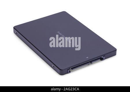 Solid State Hard Drive Isolated on White Background. Stock Photo