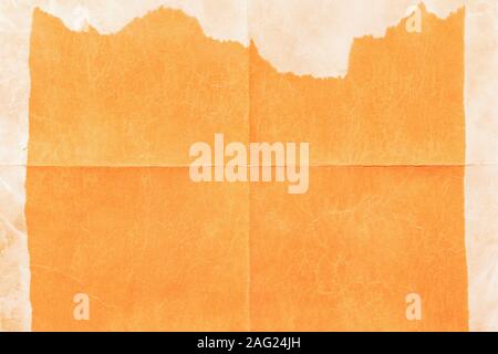 Old paper folded in four, texture background Stock Photo