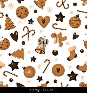 Christmas cookies seamless pattern Stock Vector