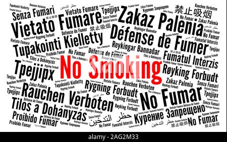 No smoking word cloud in different languages Stock Photo