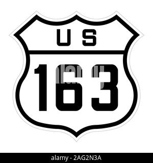 US route 163 sign Stock Photo