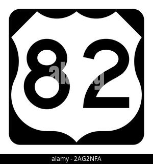 Interstate highway 82 road sign isolated on white background, 3d ...