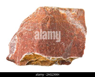 Raw, uncut orbicular jasper, also called ocean jasper, from Madagascar isolated on white background Stock Photo