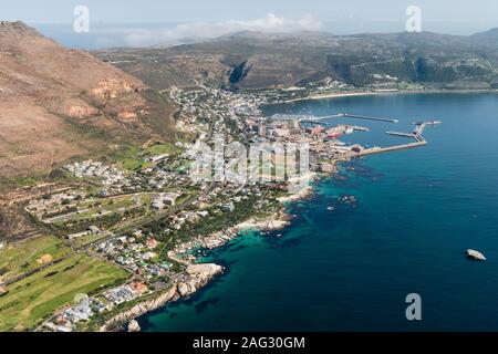 Simonstown (South Africa) aerial view shot from a helicopter Stock Photo