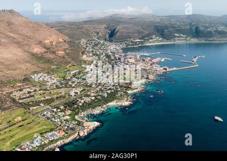 Aerial view of Simonstown (South Africa) shot from a helicopter Stock Photo