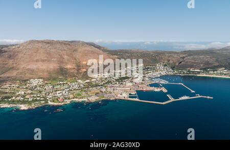 Aerial view of Simonstown (South Africa) shot from a helicopter Stock Photo