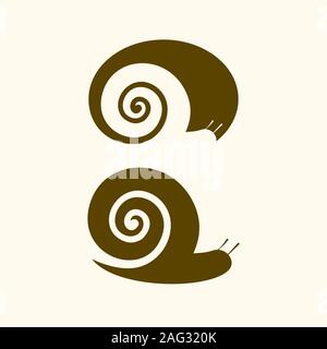 Isolated vector snail logo. Animal sign. Simple flat clam illust Stock Vector