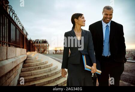 Smiling business colleagues taking a break. Stock Photo