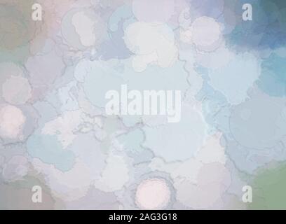 Digital art watercolor background in delicate shades of blue gray with a touch of light pink and white. Stock Photo