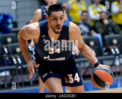 St. Petersburg, Russia. 17th Dec, 2019. Russia, St. Petersburg, December 17, 2019. Player BC Zenith Gustavo Ayon in the 14th round of the EuroLeague Basketball Championship, between BC Zenith (St. Petersburg, Russia) and BC Maccabi Credit: Andrey Pronin/ZUMA Wire/Alamy Live News Stock Photo