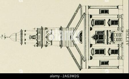 . Some old time meeting houses of the Connecticut Valley. CONGREGATIONAL CHURCH, WILLIAMSBURG, MASS.Example of a R.emodsled House.. Stock Photo