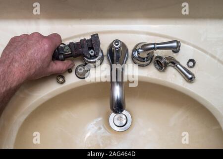 A Photo Of A Broken Faucet Great For A Plumbing Ad Stock Photo
