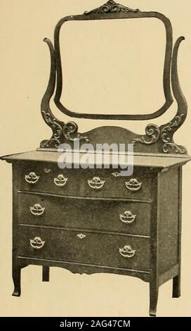 . Illustrated catalogue.. No. 256 Dresser Plain Oak Gloss Finish Top Drawer Swell Top 42 X 22 in. Glass 24 X 30 in. French Bevel 30 8LXSS 20 X M.. No. 244- Dresser Bircli (ll.iss Finish Top Draper S^ell Top 42 X 22 in. Glass 24 X 30 in, French Bevel Stock Photo