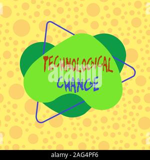 Conceptual hand writing showing Technological Change. Concept meaning increase in the efficiency of a product or process Asymmetrical format pattern o Stock Photo