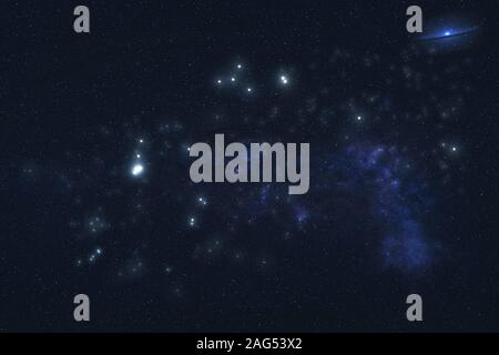 Aquarius Constellation stars in outer space. Zodiac Sign Aquarius constellation stars. Elements of this image were furnished by NASA  Stock Photo