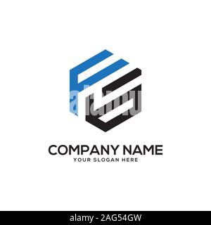 EB initial letter Logo Inspiration, E and B combination logo vector with hexagonal idea Stock Vector