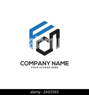 ED initial letter Logo Inspiration, E and D combination logo vector with hexagonal idea Stock Vector