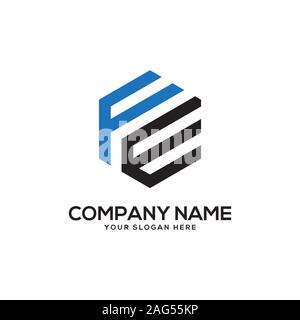 EE initial letter Logo Inspiration, E and E combination logo vector with hexagonal idea Stock Vector