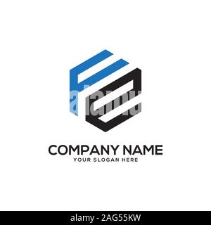 EE initial letter Logo Inspiration, E and E combination logo vector with hexagonal idea Stock Vector