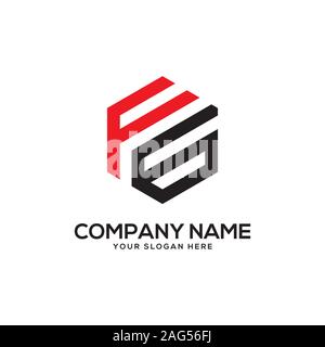 EG initial letter Logo Inspiration, E and G combination logo vector with hexagonal idea Stock Vector