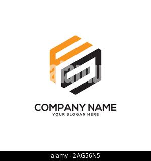 EG initial letter Logo Inspiration, E and G combination logo vector with hexagonal idea Stock Vector