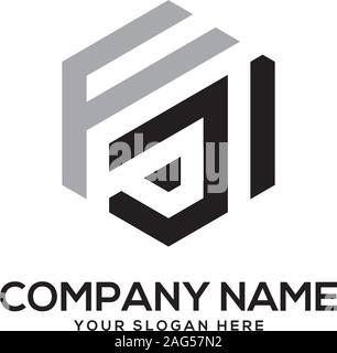 EJ initial letter Logo Inspiration, E and J combination logo vector with hexagonal idea Stock Vector