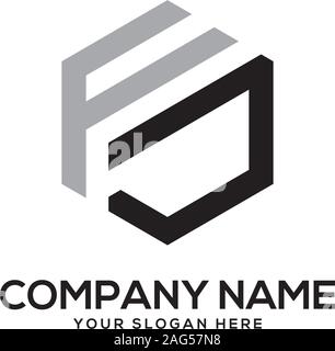 EJ initial letter Logo Inspiration, E and J combination logo vector with hexagonal idea Stock Vector