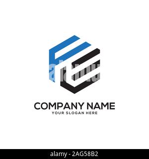 EL initial letter Logo Inspiration, E and L combination logo vector with hexagonal idea Stock Vector