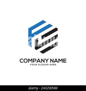 EL initial letter Logo Inspiration, E and L combination logo vector with hexagonal idea Stock Vector
