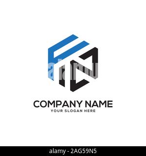 EN initial letter Logo Inspiration, E and N combination logo vector with hexagonal idea Stock Vector