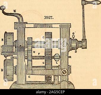 . Appleton's dictionary of machines, mechanics, engine-work, and engineering. er with the most, authentic information obtainable concerning them. The general understanding of the principal differences of the woods will be greatly assisted by abrief examination into their structure which is now so commonly and beautifully developed by the sec-tions for the microscope. The Figs. ;i&gt;)JS, 8929, 8980 are drawn from thin cuttings of beech wood.prepared by the optician for that instrument: the principal lines alone are represented, and those aremagnified to about twice their linear distances, for Stock Photo