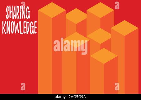 Text sign showing Sharing Knowledge. Business photo text knowledge is exchanged among showing or organizations Bar chart line infographics elements 3D Stock Photo