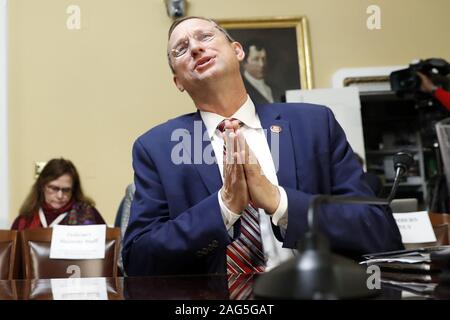 Washington, District of Columbia, USA. 17th Dec, 2019. United States Representative DOUG COLLINS (Republican of Georgia), Ranking Member, US House Judiciary Committee, during a US House Rules Committee hearing on the impeachment against President Trump. Credit: Jacquelyn Martin/CNP/ZUMA Wire/Alamy Live News Stock Photo